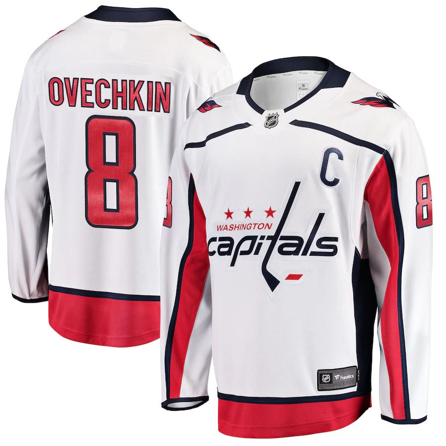 Men Washington Capitals #8 Alexander Ovechkin Fanatics Branded White Breakaway Player NHL Jersey